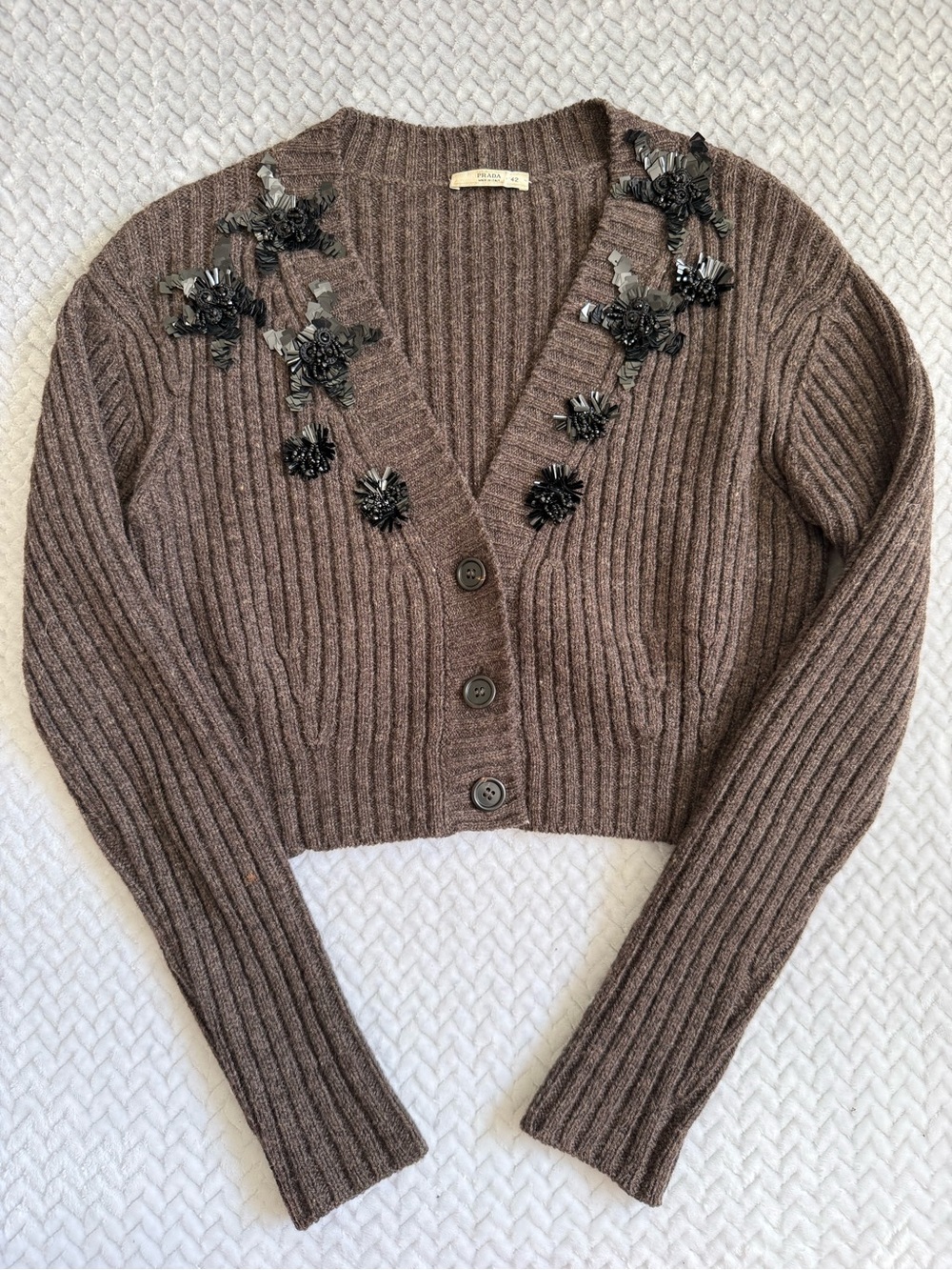 Prada embellished wool cardigan